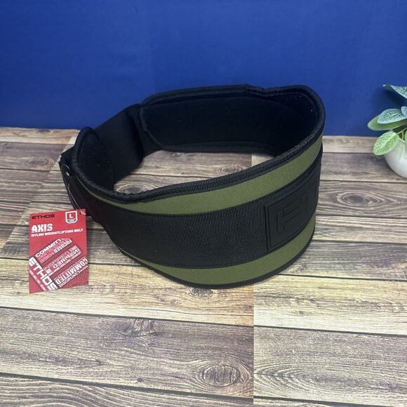 NWT ETHOS Axis Nylon Weightlifting Belt 5.5" Size Large (Olive) - Picture 1 of 11